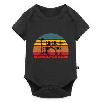 Drums Drummer Vintage Drummer Gift - Baby Premium short-sleeve bodysuit - black - Front