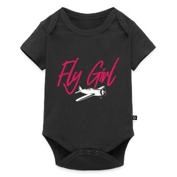 Fly Girl Aviation Pilot - Baby Premium short-sleeve bodysuit - black - Front