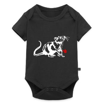 Street Art Rat with Graffiti Can - Baby Premium short-sleeve bodysuit - black - Front