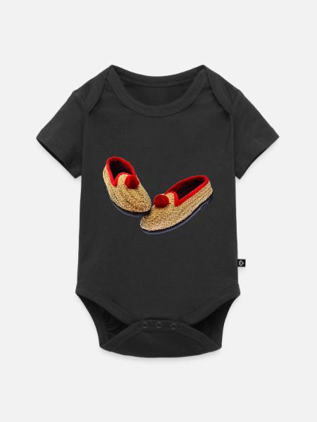 Chaussures de paille 1.0 - Body à manches courtes Premium Bébé - noir