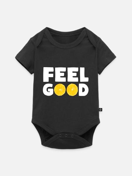 FEEL GOOD Zitronen - Baby Premium Kurzarmbody - Schwarz