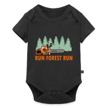 Chainsaw Run Forest Run Funny Lumberjack stihl s - Baby Premium short-sleeve bodysuit - black - Front