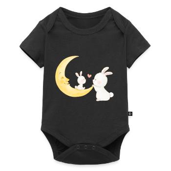 Mom with baby rabbit - Baby Premium short-sleeve bodysuit - black - Front