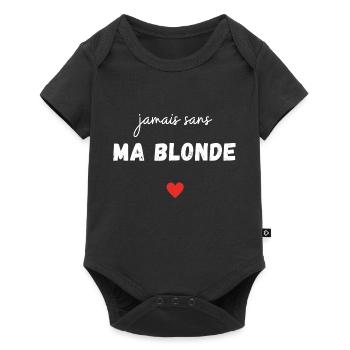 jamais sans ma blonde t-shirt assorti couple - Body à manches courtes Premium Bébé - noir - Devant