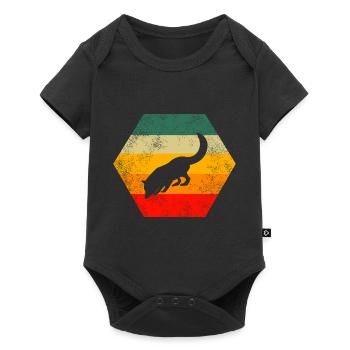 Renard Grunge Rétro - Body à manches courtes Premium Bébé - noir - Devant
