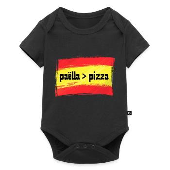Drapeau Espagnol Espagne Paella supérieur à Pizza - Body à manches courtes Premium Bébé - noir - Devant