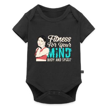 fitness for your mind body and spirit - Baby Premium short-sleeve bodysuit - black - Front