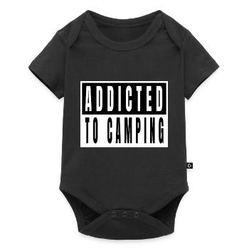 randonnée anniversaire cadeau idée camping devis montagnes - Body à manches courtes Premium Bébé - noir - Devant