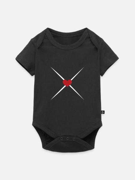 Liebe Herz - Baby Premium Kurzarmbody - Schwarz