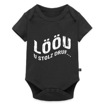 LÖÖU u stolz druf (Berner Dialekt) - Baby Premium Kurzarmbody - Schwarz - Vorne