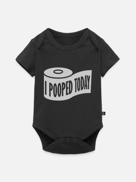 I pooped today Zitat - Baby Premium Kurzarmbody - Schwarz