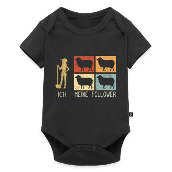 Ich & Meine Follower Schafe Hirte Schäfer Schäfche - Baby Premium Kurzarmbody - Schwarz - Vorne