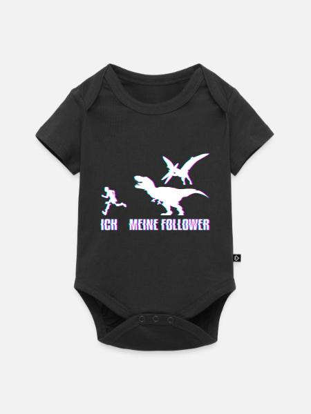 Ich Meine Follower Dino lustige Dinosaurier - Baby Premium Kurzarmbody - Schwarz