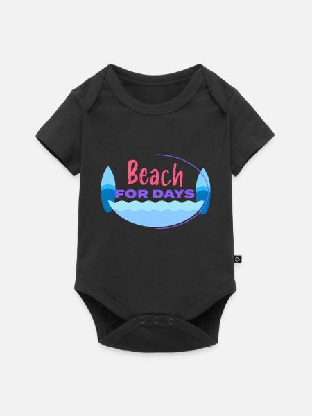 Strand, Strand jeden Tag - Baby Premium Kurzarmbody - Schwarz