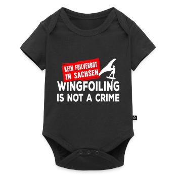 Wing Foiling Verbot Sachsen Surf Surfing Surfer - Baby Premium Kurzarmbody - Schwarz - Vorne