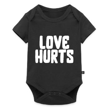 l’amour blesse l’amour police drôle dire - Body à manches courtes Premium Bébé - noir - Devant