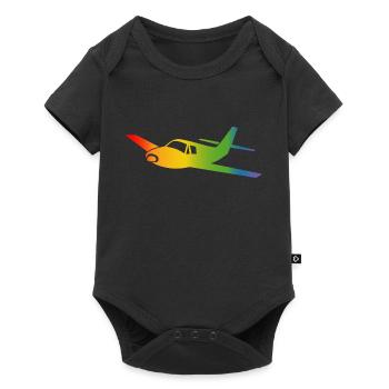 Airplane Rainbow Course - Baby Premium short-sleeve bodysuit - black - Front