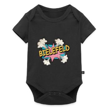 Bielefeld Germany City Font Pop Art Comic - Baby Premium short-sleeve bodysuit - black - Front