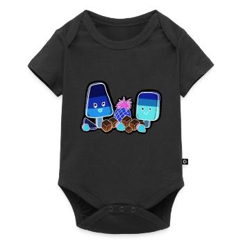 Kawaii-Eis am Stiel in Neon - Baby Premium Kurzarmbody - Schwarz - Vorne