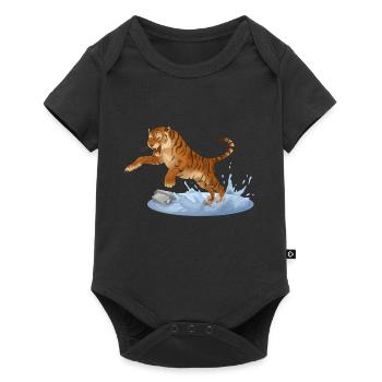 Tiger jumps - Cat family - Animals - Wildlife - Baby Premium short-sleeve bodysuit - black - Front