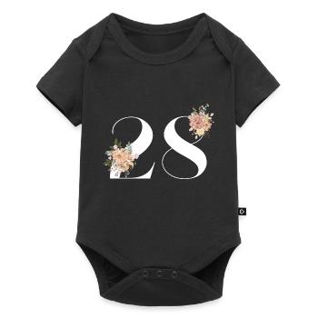 28th Anniversary Flowers (Gift of 28 years) - Baby Premium short-sleeve bodysuit - black - Front