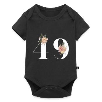 49th Anniversary Flowers (Gift of 49 years) - Baby Premium short-sleeve bodysuit - black - Front