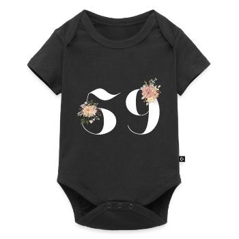 59th Anniversary Flowers (Gift of 59 years) - Baby Premium short-sleeve bodysuit - black - Front