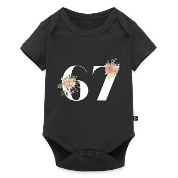 67th Anniversary flowers (Gift of 67 years) - Baby Premium short-sleeve bodysuit - black - Front