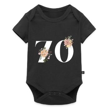 70th Anniversary Flowers (Gift of 70 years) - Baby Premium short-sleeve bodysuit - black - Front