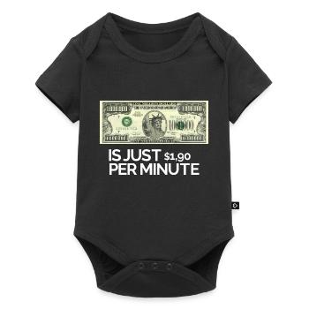 1Million Dollar is Just $1,90 per Day - Baby Premium Kurzarmbody - Schwarz - Vorne