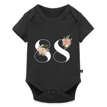88th Anniversary Flowers (Gift of 88 years) - Baby Premium short-sleeve bodysuit - black - Front