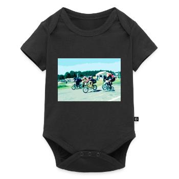 bmx race - Baby Premium short-sleeve bodysuit - black - Front