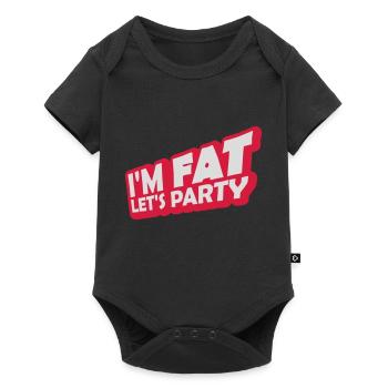 im fat lets party - Baby Premium Kurzarmbody - Schwarz - Vorne
