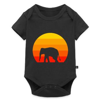 Afrique Amoureux des animaux Rétro Éléphant - Body à manches courtes Premium Bébé - noir - Devant