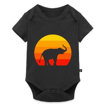 Zoo Animal Lovers Africa Animal Retro Elephant - Baby Premium short-sleeve bodysuit - black - Front