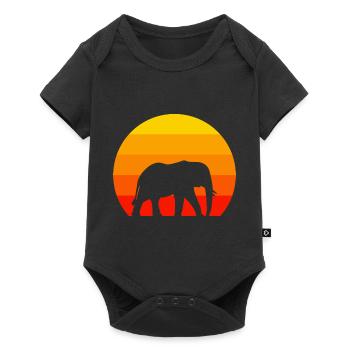 Africa Animal Lovers Retro Zoo Animal Elephant - Baby Premium short-sleeve bodysuit - black - Front