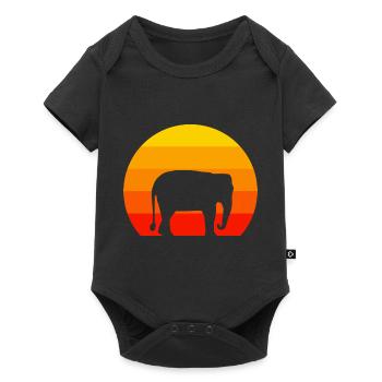 Africa Safari Animal Retro Zoo Elephant - Baby Premium short-sleeve bodysuit - black - Front