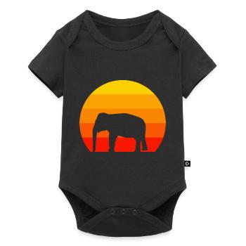 Zoo Animal Lovers Retro Africa Animal Elephant - Baby Premium short-sleeve bodysuit - black - Front