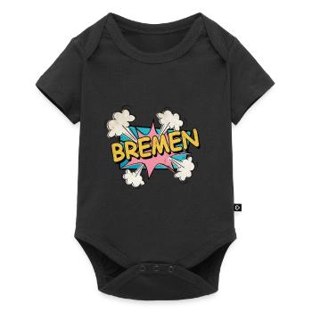 Bremen Germany City Font Pop Art Comic - Baby Premium short-sleeve bodysuit - black - Front