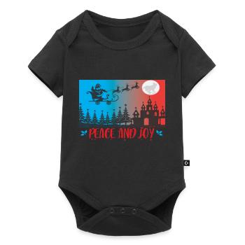 Peace and Joy - Baby Premium Kurzarmbody - Schwarz - Vorne