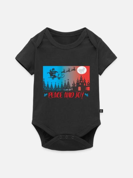 Peace and Joy - Baby Premium Kurzarmbody - Schwarz