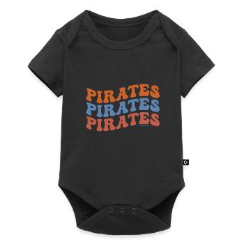 Pirates pour toujours fun original design vagues - Body à manches courtes Premium Bébé - noir - Devant