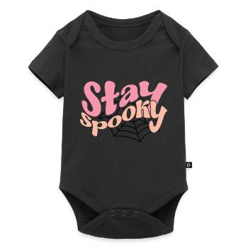 Halloween PNG PINK STAY SPOOKY WEB - Baby Premium short-sleeve bodysuit - black - Front