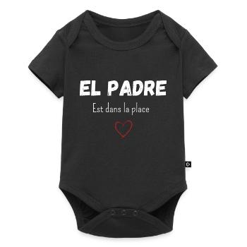 El padre est dans la place - Body à manches courtes Premium Bébé - noir - Devant