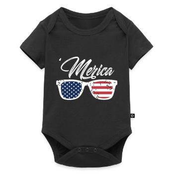 Merica Awesome Vintage Patriotic Designs - Baby Premium short-sleeve bodysuit - black - Front