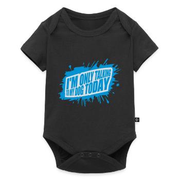 only talking to dog - Baby Premium short-sleeve bodysuit - black - Front