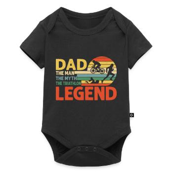 Dad The Man The Myth The Triathlon Legend Race - Baby Premium Kurzarmbody - Schwarz - Vorne