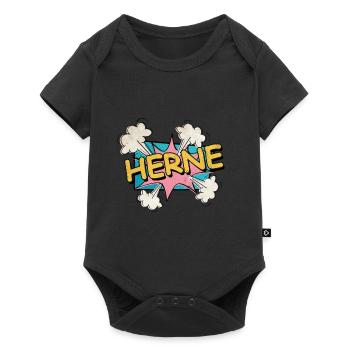 Herne Germany City Font Pop Art Comic - Baby Premium short-sleeve bodysuit - black - Front