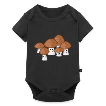 Herbstliche Pilzkolonne - Baby Premium Kurzarmbody - Schwarz - Vorne