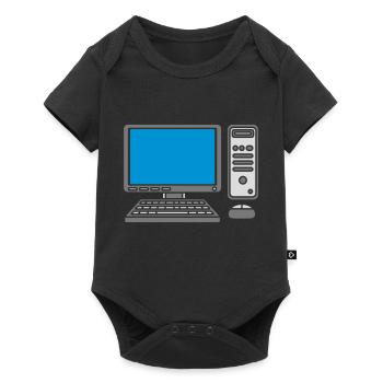 Keyboard Mouse Screen Computer - Baby Premium short-sleeve bodysuit - black - Front